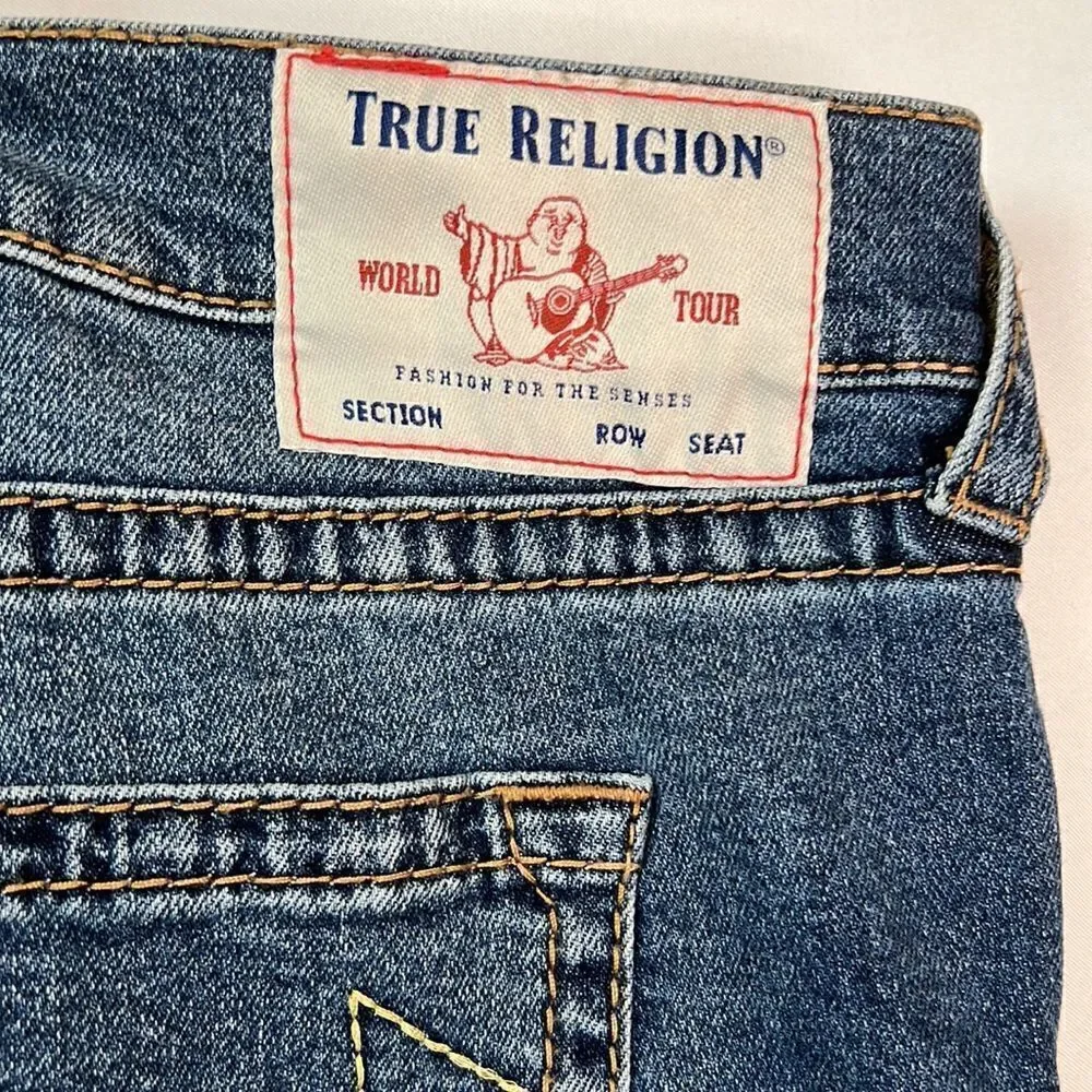 True Religion Genius Relaxed Slim Vintage Denim Jeans Big T No Flap. Brand New!